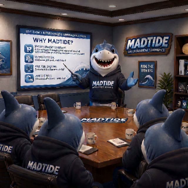 MadTide crew in a boardroom presenting why MadTide exists